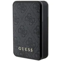 Guess Powerbank 18W GUPB10DP4GEGK10000mAh czarny/black 4G Leather Metal Log