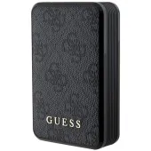 Guess Powerbank 18W GUPB10DP4GEGK10000mAh czarny/black 4G Leather Metal Log