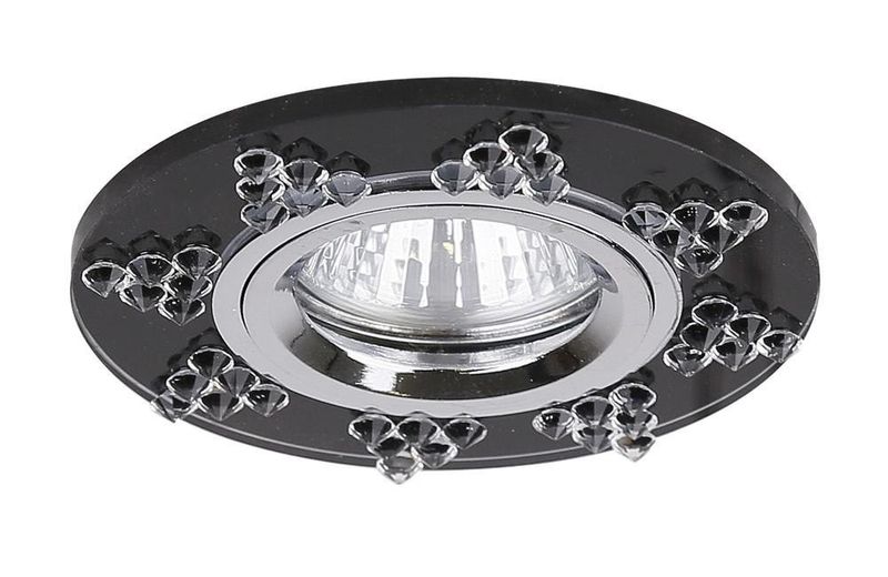 SS-19 CH/Gp MR16 chrom opr. strop. stała okrągła szkło grafitowe zdjęcie 1