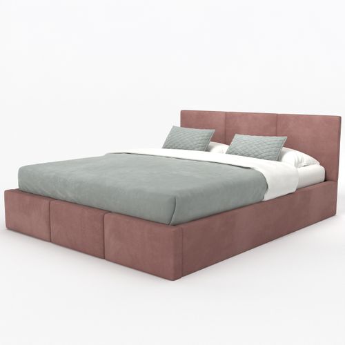 ŁÓŻKO TAPICEROWANE 180x200 ŁÓŻKO PODWÓJNE Z POJEMNIKIEM BRUDNY RÓŻ na Arena.pl