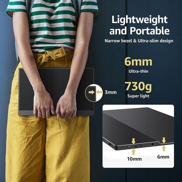 Monitor Cocopar Y156FH7S 15,6 " 1920 1080 USB C mini hdmi FHD HDR Xbox PS4 zdjęcie 4