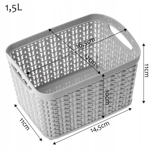 KOSZYK POJEMNIK PUDEŁKO PLASTIK KOSZ 1,5L KOLORY na Arena.pl