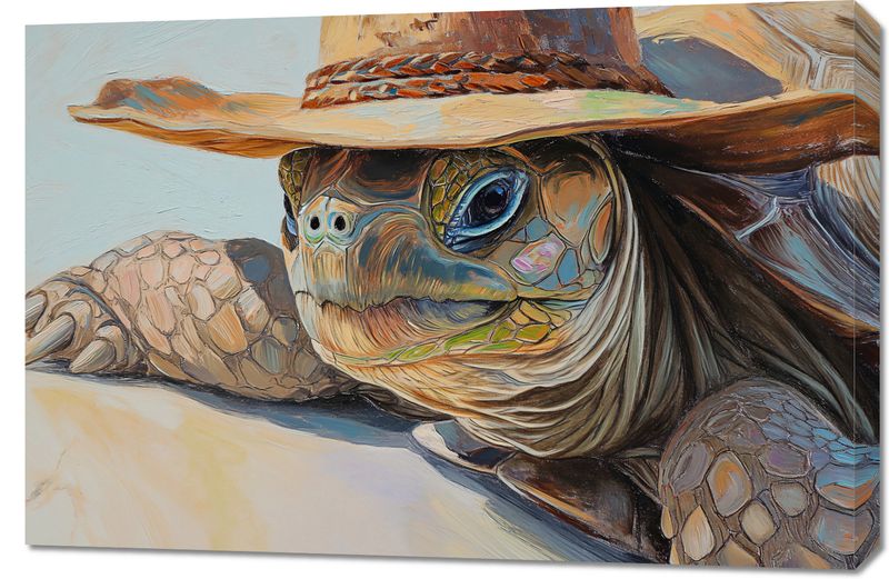 Obraz 90x60cm Żółwi Kapelusznik zdjęcie 1
