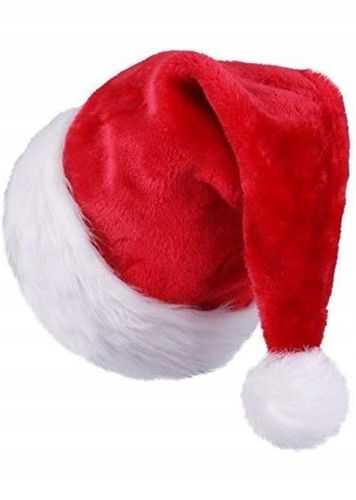 Czapka Mikołaja z ciepłego pluszu na Arena.pl