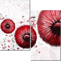60CM 50CM OBRAZ ŚCIENNY CZERWONE DMUCHAWCE DRUK PŁÓTNO