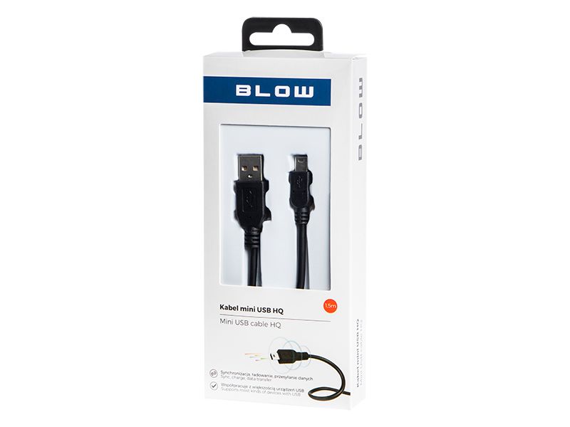 Przyłącze USB A - mini B 1,5m  BLISTER zdjęcie 1
