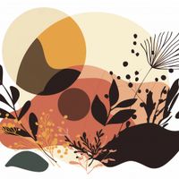 Plakat 30x30cm Zachód Słońca w Ogródku