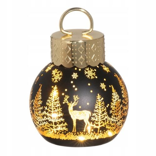 LAMPKA LED SZKLANA BOMBKA Z RENIFEREM 10 CM NA BATERIE Z FUNKCJĄ TIMERA na Arena.pl