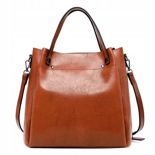 TOREBKA DAMSKA NA RAMIĘ SKÓRZANA TORBA CZARNY DO RĘKI SHOPPER PASEK na Arena.pl