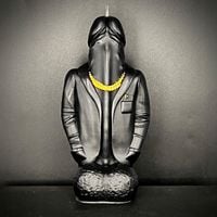 CZARNA ŚWIECA W KSZTAŁCIE PENISA W GARNITURZE Z WOSKU PSZCZELEGO 1 SZT