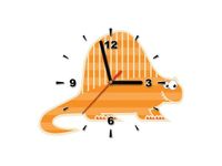 40X40CM ZEGAR POMARAŃCZOWY DINO OBRAZ