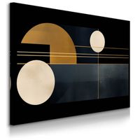 Obraz Do Sypialni Abstrakcja Złote Kształty Geometryczne 90cm x 60cm