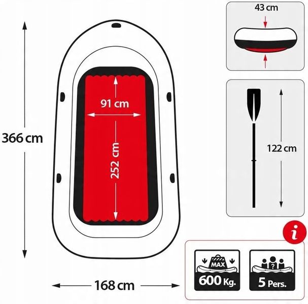 PONTON EXCURSION 5 +WIOSŁA +POMPKA INTEX 68325 zdjęcie 7
