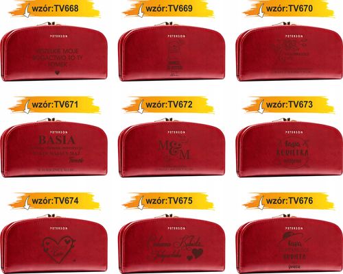 Portfel damski skórzany czerwony GRAWER prezent DLA MAMY twój napis + IMIĘ na Arena.pl