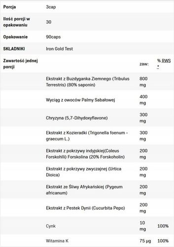 IRON HORSE GOLD TEST 90k NAJMOCNIEJSZY TESTOSTERON na Arena.pl