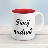Kubek CLASSIC czerwonym wnętrzem z Twoim nadrukiem
