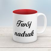Kubek CLASSIC z czerwonym wnętrzem z Twoim nadrukiem