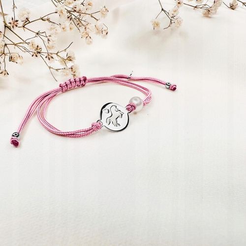 Srebrna bransoletka dla dziewczynki sznurkowa jednorożec srebro 925 na Arena.pl