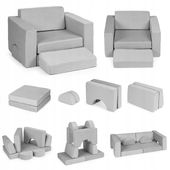 Sofa Ecotoys TMSRT-13 GRAY 55 x 51 cm tkanina szary