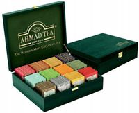 EKSKLUZYWNA KOLEKCJA HERBAT Ahmad Tea w drewnianej skrzynce 12 smaków