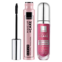 Avon Tusz Blackest Black Błyszczyk Dewy Pink