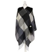 szalik damski szaro-czarny w kratę - peterson