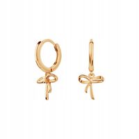 Kolczyki srebrne pozłacane - kokardy - Simple YES