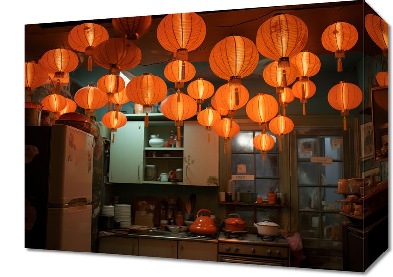 Obraz 40x30cm W Blasku Lampionów zdjęcie 1