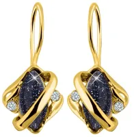 ZŁOTE KOLCZYKI WISZĄCE KOLCZYKI DAMSKIE NOC KAIRU KOLCZYKI SREBRO PRÓBA 925