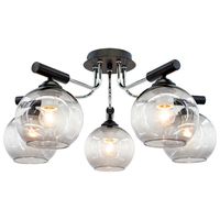 Loftowa LAMPA sufitowa 2207/5 8C BL Elem modernistyczna OPRAWA szklane kule czarne chrom