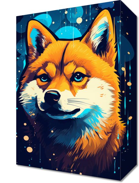 Obraz 20x30cm Lisek w Kosmosie zdjęcie 1