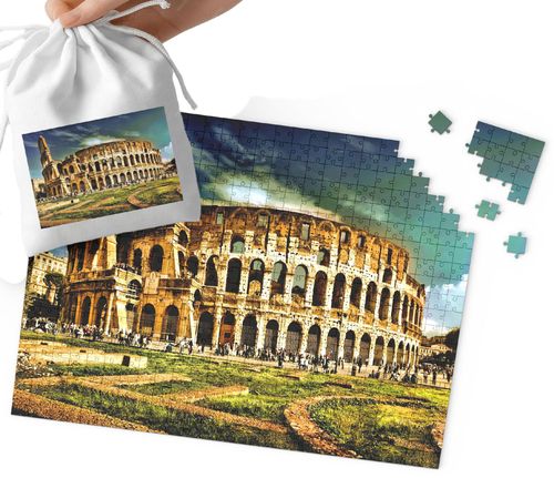 PUZZLE - PIĘKNE WIDOKI RZYM KOLOSEUM WIELE WZORÓW 96EL + WORECZEK na Arena.pl