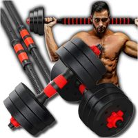 ZESTAW HANTLE BITUMICZNE REGULOWANE 2 x 5 KG + SZTANGA = ZESTAW HANTLI 10KG