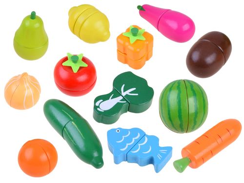 DREWNIANE WARZYWA OWOCE NA MAGNES DO KROJENIA na Arena.pl