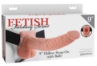 fetish fantasy series 9 inch hollow strap-on with balls light