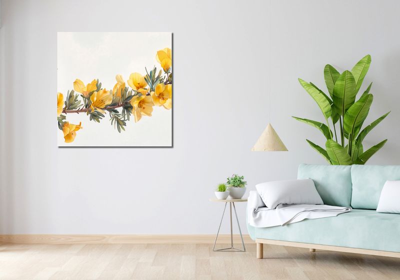 Obraz 90x90cm Żółte Kwiaty zdjęcie 2