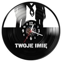 Zegar ścienny z płyty winylowej Milosc z imieniem 1168.14