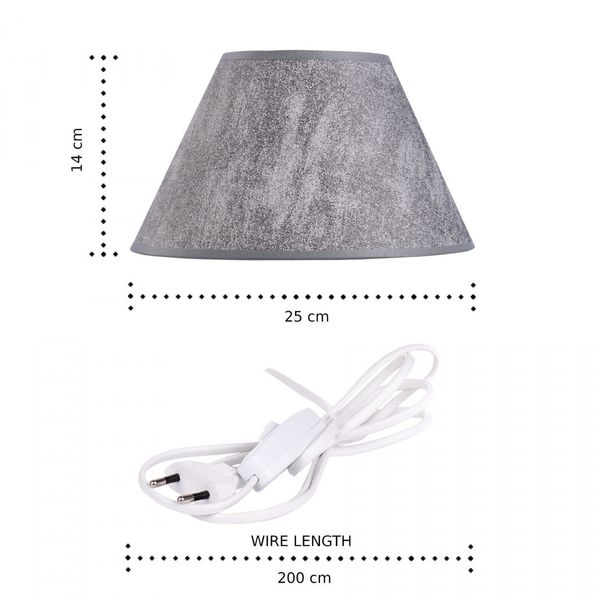 Lampka nocna 1xE27 PATI WHITE/GREY zdjęcie 5