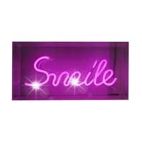 NEON ŚCIENNY NAPIS UŚMIECH ZUMA LINE SMILE FM-NLB46 5W LED 150LM RÓŻOWY