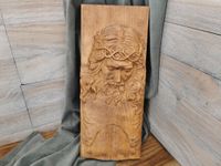 Obraz drewniany Jezus na krzyżu popiersie prezent na ślub rękodzieło 45cm