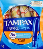 TAMPAX PEARL COMPAK TAMPONY Z APLIKATOREM SUPER PLUS 16 SZT