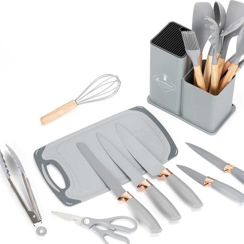 zestaw 19 elem. noży i przyborów kuchennych w stojaku e-6070 na Arena.pl