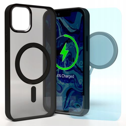 Etui Magsafe Do Apple iPhone 12 / 12 Pro (Czarne Matowe, Wzmacniane) +Szkło na Arena.pl