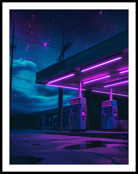 Plakat 50x65cm Moc Neonowej Nocy zdjęcie 3