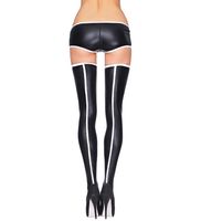 Pończochy z białymi wstawkami S/M