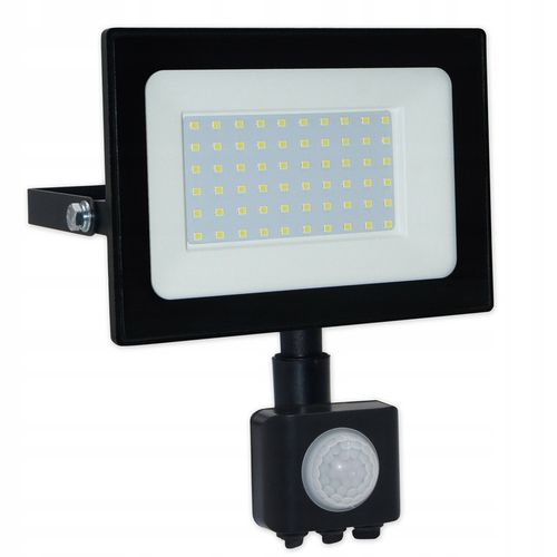 HALOGEN Naświetlacz CZUJNIK ruchu LAMPA LED 50W IP66 Reflektor 6000LM na Arena.pl