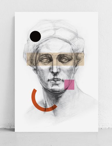 Plakat posąg grecki elementy gemetria 50x70 cm na Arena.pl