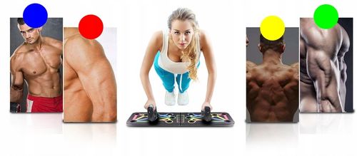 DESKA UCHWYTY DO POMPEK ĆWICZEŃ PLATFORMA PUSH UP BOARD WIELOFUNKCYJNA 14w1 na Arena.pl