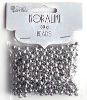 koraliki 5 mm 40 g srebrne 3644