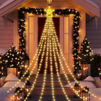 Oświetlenie choinkowe z gwiazdą 8 trybów 290 LED Lampki choinkowe 3,5Mx8